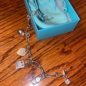 Tiffany and co 925 sterling silver charm bracelet
